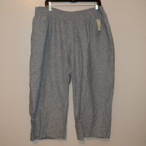 New Catherine's Women's Plus 2X 22/24W Capri Pant Blue Elastic Pockets